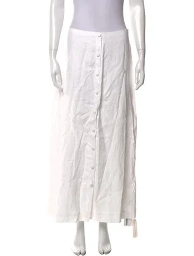 Pre-owned Reformation Linen Long Skirt In White