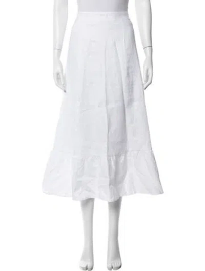 Pre-owned Reformation Linen Long Skirt In White