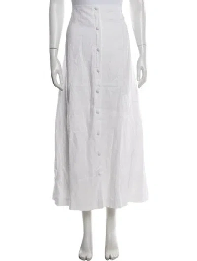 Pre-owned Reformation Linen Long Skirt In White