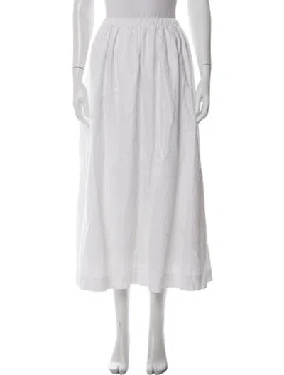 Pre-owned Reformation Linen Long Skirt In White