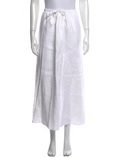 Pre-owned Reformation Linen Long Skirt In White