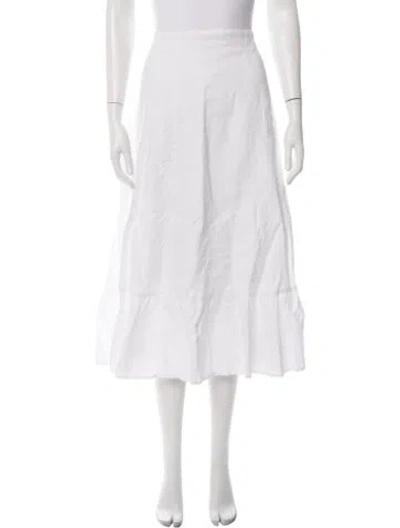 Pre-owned Reformation Linen Long Skirt In White