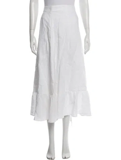 Pre-owned Reformation Linen Long Skirt In White