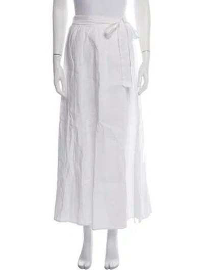 Pre-owned Reformation Linen Long Skirt In White