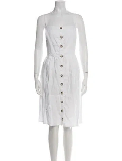 Pre-owned Reformation Linen Midi Length Dress In Green