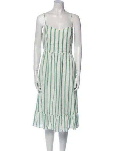 Pre-owned Reformation Linen Midi Length Dress In Multi