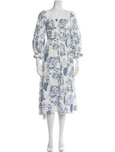 Pre-owned Reformation Linen Midi Length Dress In Multi