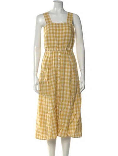 Pre-owned Reformation Linen Midi Length Dress In Multi