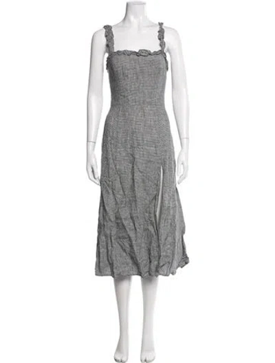 Pre-owned Reformation Linen Midi Length Dress In Multi