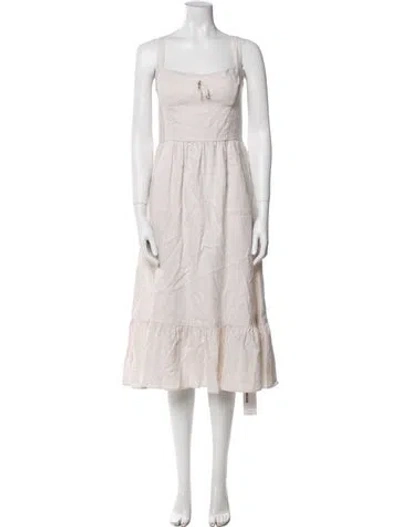Pre-owned Reformation Linen Midi Length Dress In Neutral