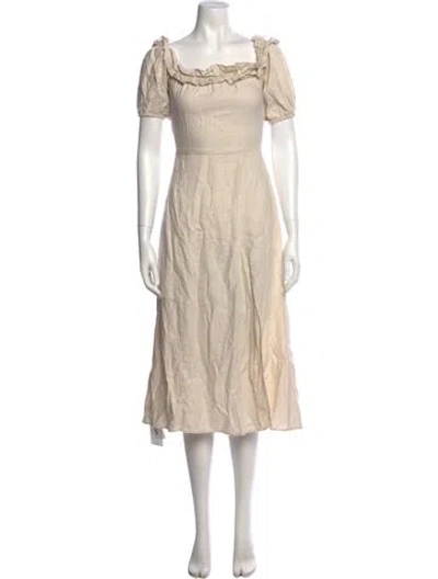 Pre-owned Reformation Linen Midi Length Dress In Neutral