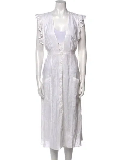 Pre-owned Reformation Linen Midi Length Dress In Neutral