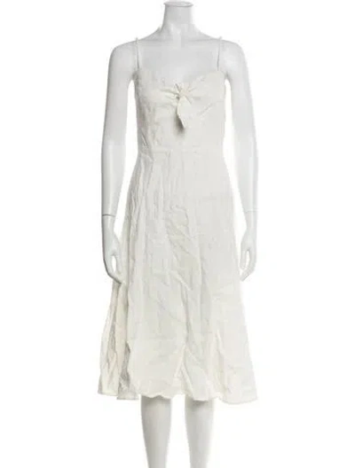 Pre-owned Reformation Linen Midi Length Dress In Neutral