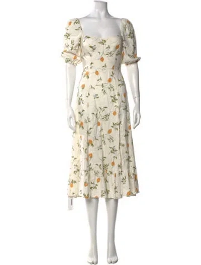 Pre-owned Reformation Linen Midi Length Dress In Neutrals