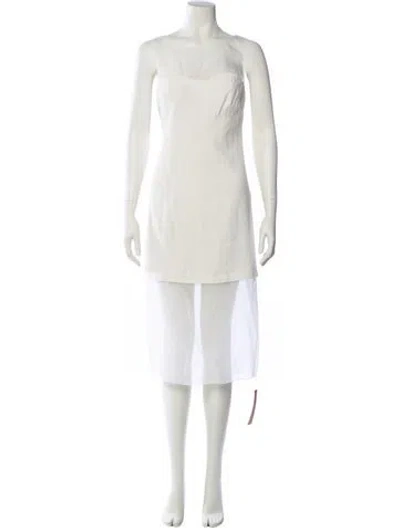 Pre-owned Reformation Linen Midi Length Dress W/ Tags In White