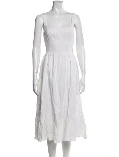 Pre-owned Reformation Linen Midi Length Dress In White