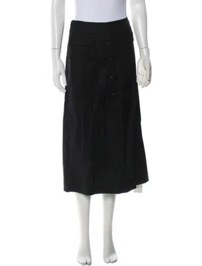 Pre-owned Reformation Linen Midi Length Skirt In Black