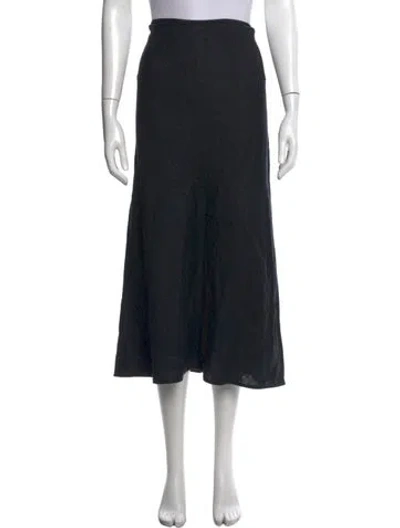 Pre-owned Reformation Linen Midi Length Skirt In Black
