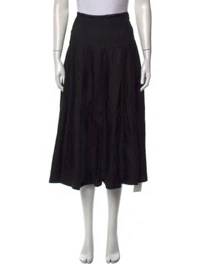 Pre-owned Reformation Linen Midi Length Skirt In Black