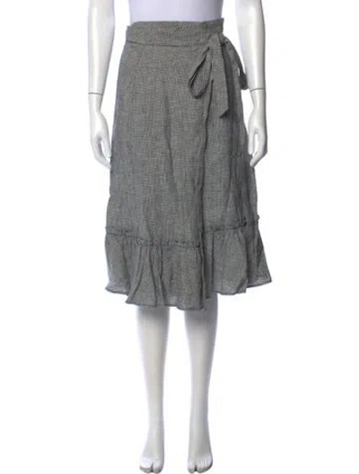 Pre-owned Reformation Linen Midi Length Skirt In Black