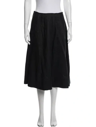 Pre-owned Reformation Linen Midi Length Skirt In Black
