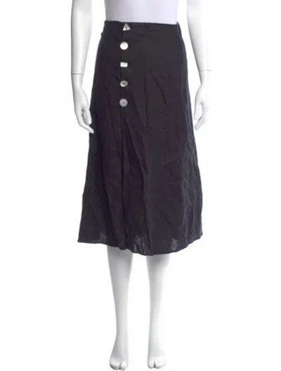 Pre-owned Reformation Linen Midi Length Skirt In Blue