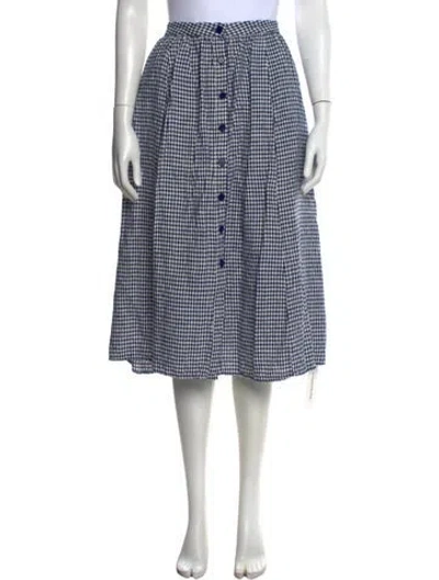 Pre-owned Reformation Linen Midi Length Skirt In Blue