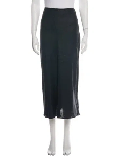 Pre-owned Reformation Linen Midi Length Skirt In Green