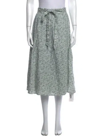 Pre-owned Reformation Linen Midi Length Skirt In Green