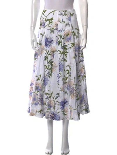 Pre-owned Reformation Linen Midi Length Skirt In Multicolor