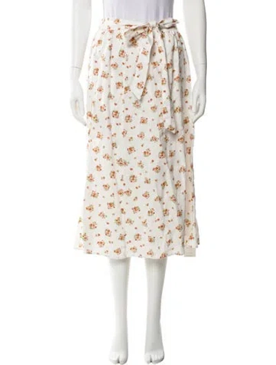 Pre-owned Reformation Linen Midi Length Skirt In Neutral