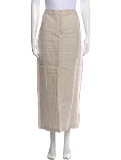 Pre-owned Reformation Linen Midi Length Skirt In Neutral