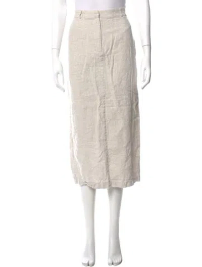 Pre-owned Reformation Linen Midi Length Skirt In Neutral
