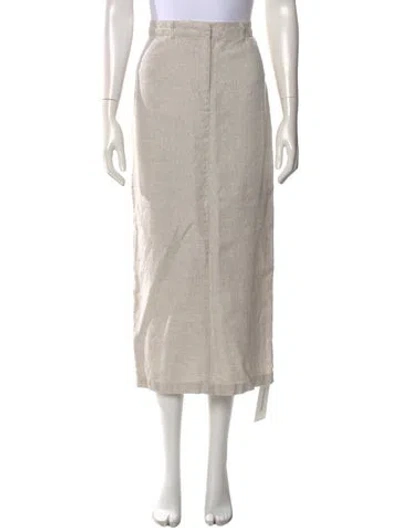 Pre-owned Reformation Linen Midi Length Skirt In Neutral