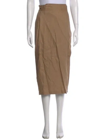 Pre-owned Reformation Linen Midi Length Skirt In Neutral