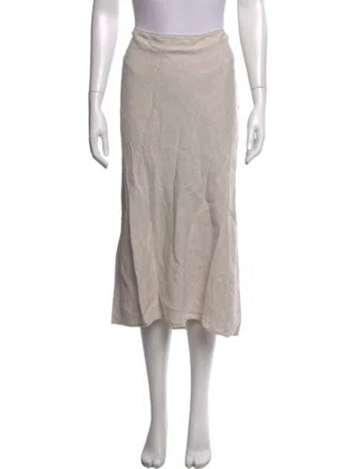 Pre-owned Reformation Linen Midi Length Skirt In Neutral