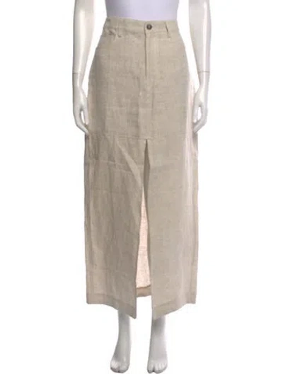 Pre-owned Reformation Linen Midi Length Skirt In Neutral