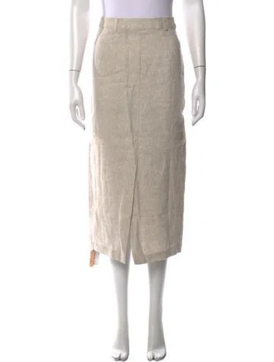 Pre-owned Reformation Linen Midi Length Skirt In Neutrals
