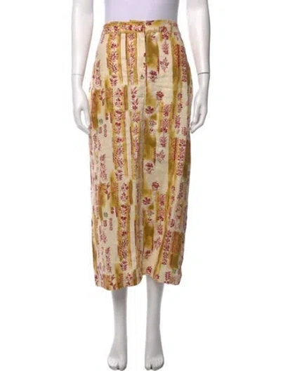 Pre-owned Reformation Linen Midi Length Skirt In Neutrals
