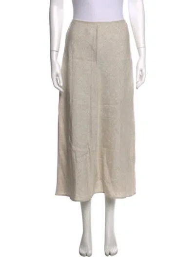 Pre-owned Reformation Linen Midi Length Skirt In Neutrals