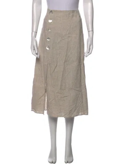 Pre-owned Reformation Linen Midi Length Skirt In Neutrals