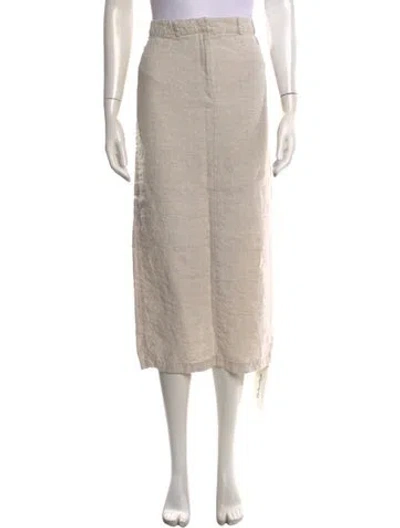 Pre-owned Reformation Linen Midi Length Skirt In Neutrals