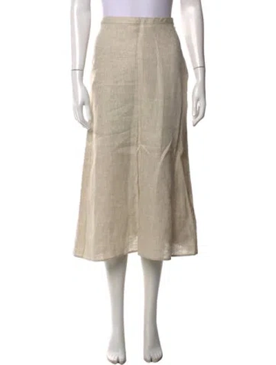 Pre-owned Reformation Linen Midi Length Skirt In Neutrals