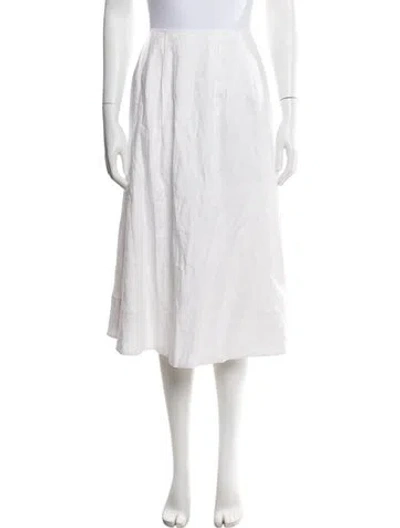 Pre-owned Reformation Linen Midi Length Skirt W/ Tags In Neutral