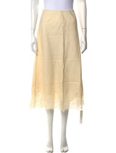 Pre-owned Reformation Linen Midi Length Skirt W/ Tags In Neutrals