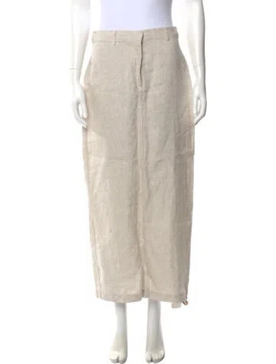 Pre-owned Reformation Linen Midi Length Skirt W/ Tags In Transparent