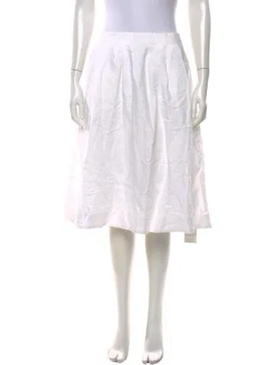 Pre-owned Reformation Linen Midi Length Skirt W/ Tags In White