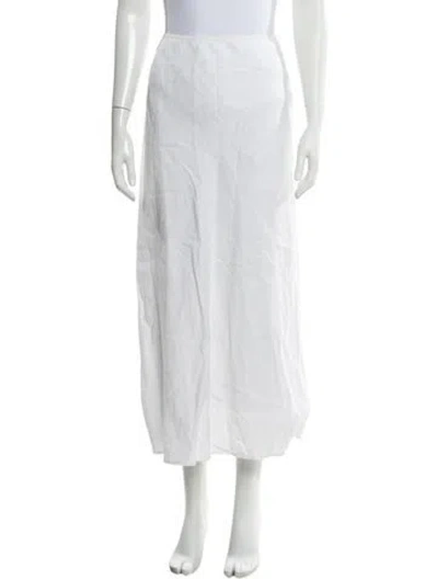 Pre-owned Reformation Linen Midi Length Skirt In White