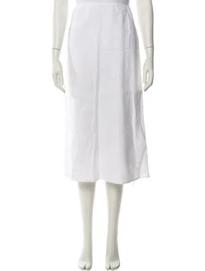 Pre-owned Reformation Linen Midi Length Skirt In White