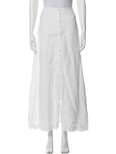 Pre-owned Reformation Linen Midi Length Skirt In White